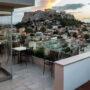Atemberaubende Aussicht auf die Akropolis. Luxusreisen